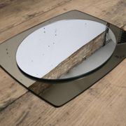 White glass and smoked glass mirror Italy
