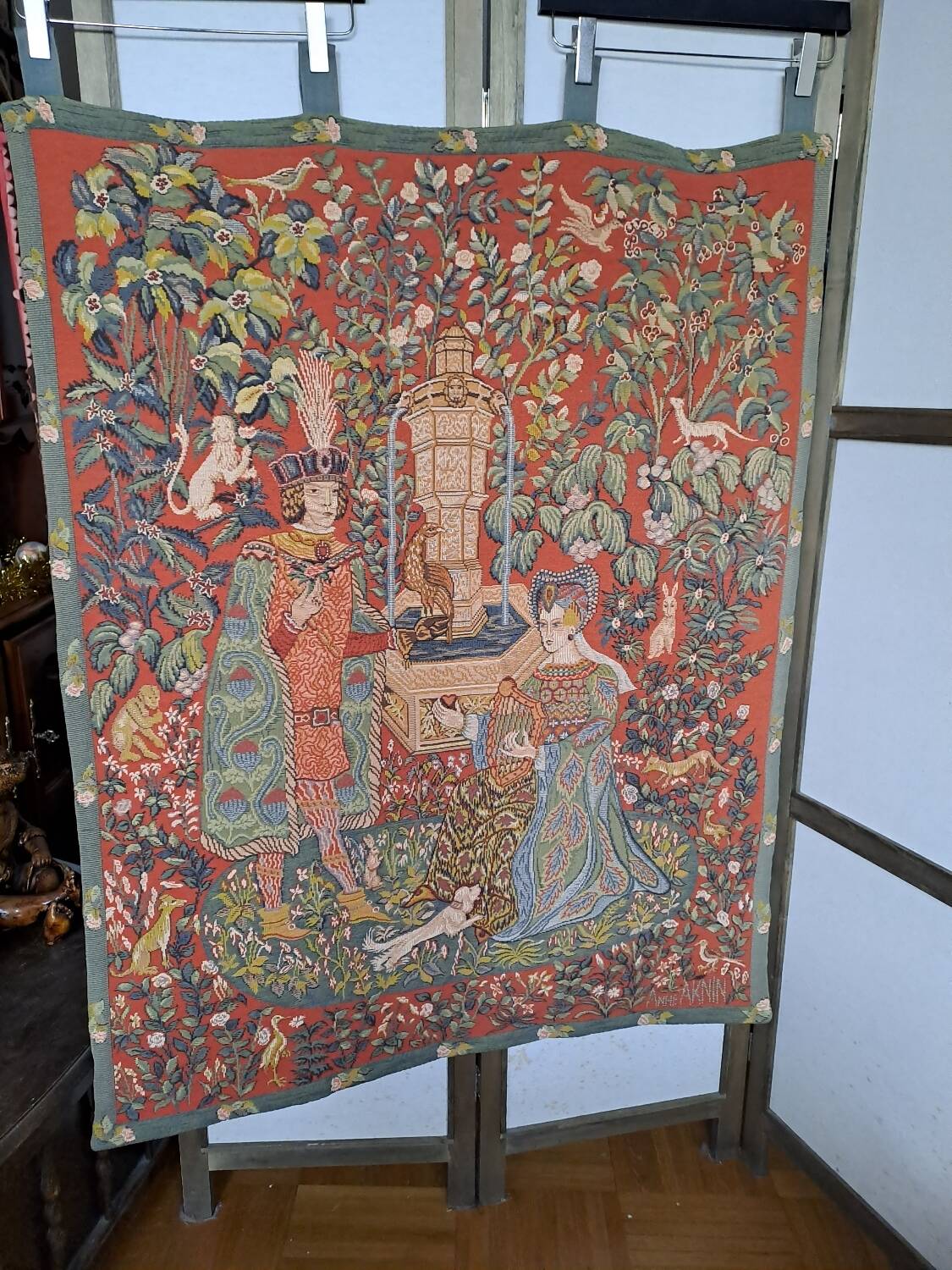 Wall Tapestry “Le Roman De La Rose” Signed.