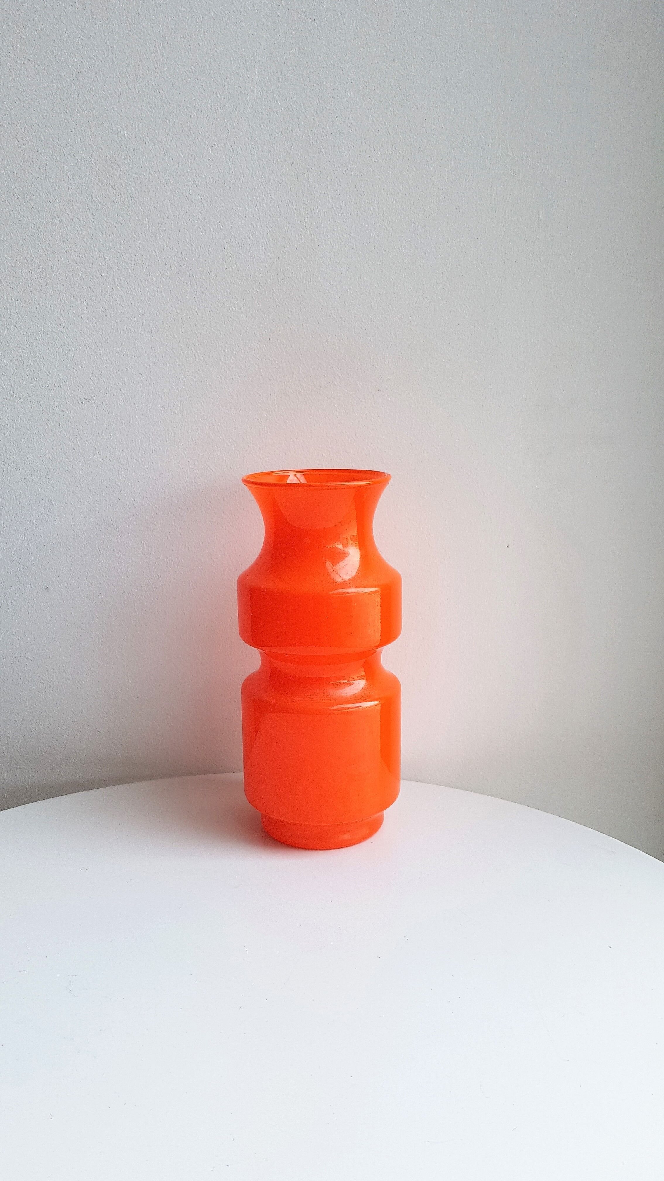 Vintage vase in orange glass