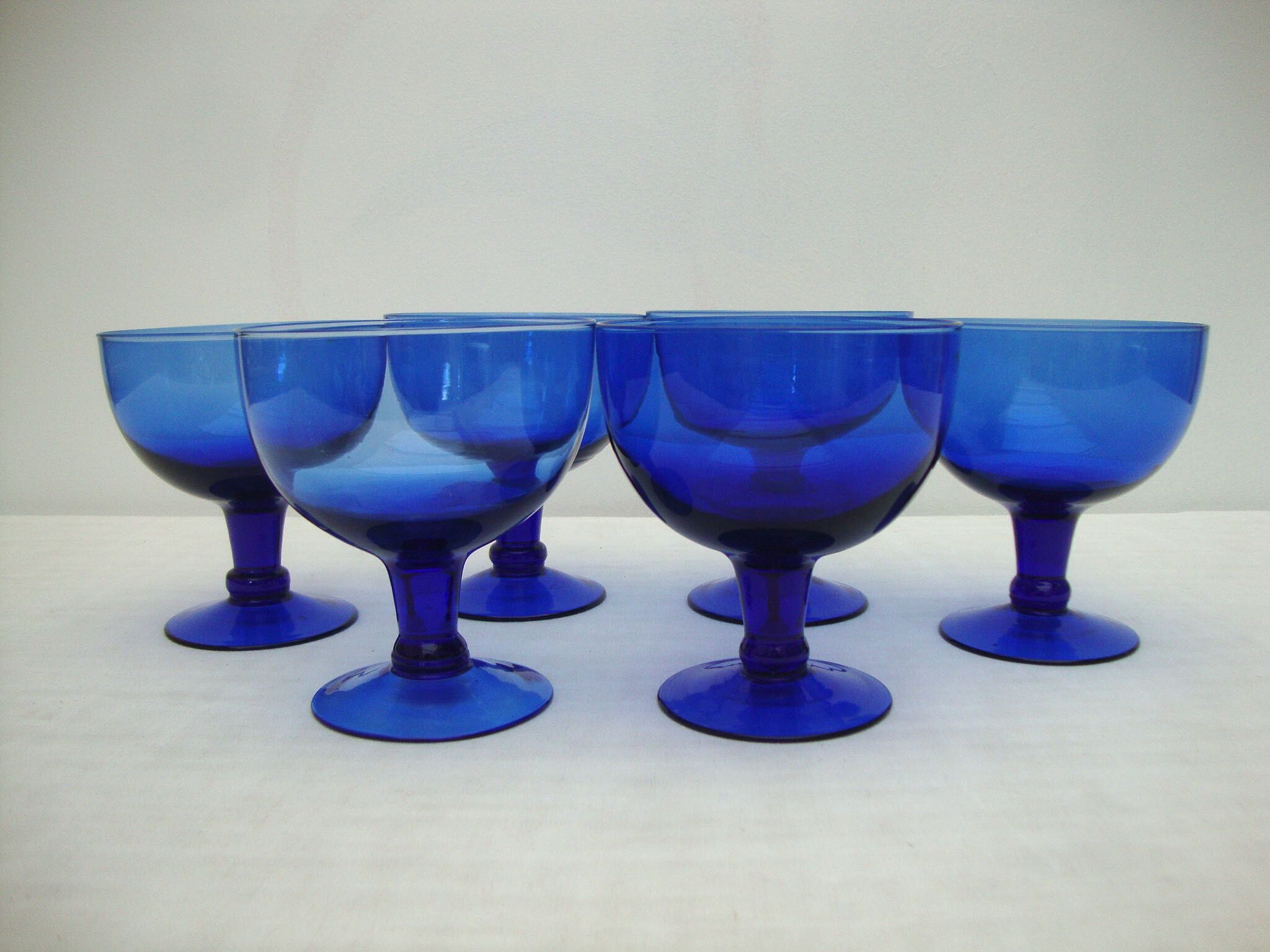 Set of 6 dessert cups in blown glass