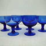 Set of 6 dessert cups in blown glass