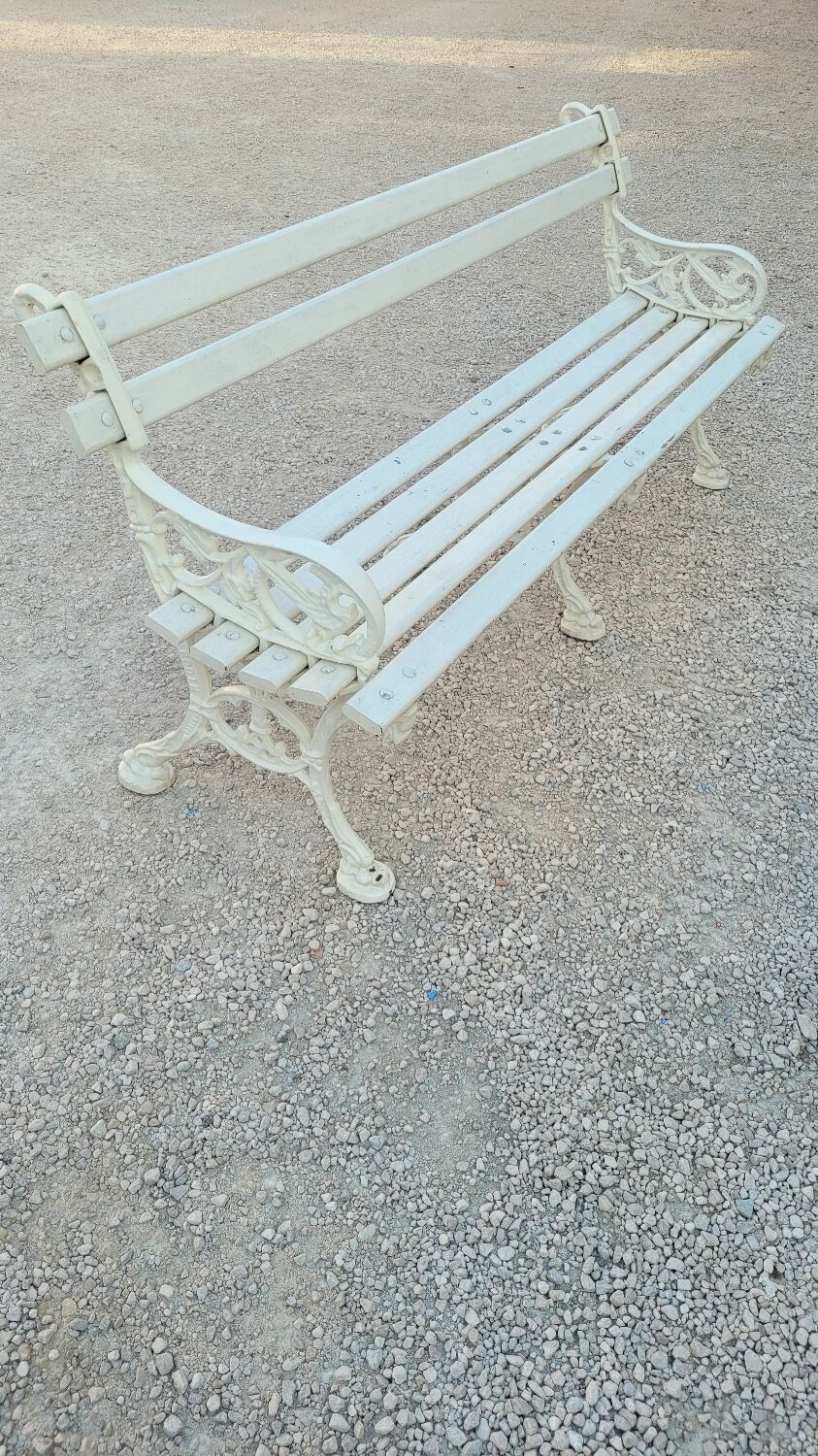 Garden bench signed Godin cast iron bourgeois house