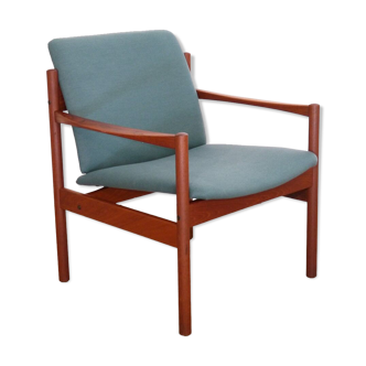 Fauteuil vintage scandinave en teck 1960