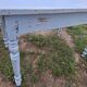 Old patinated blue bistro farmhouse table - 1.2m