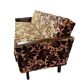 Canapé vintage en velours marron fleuri