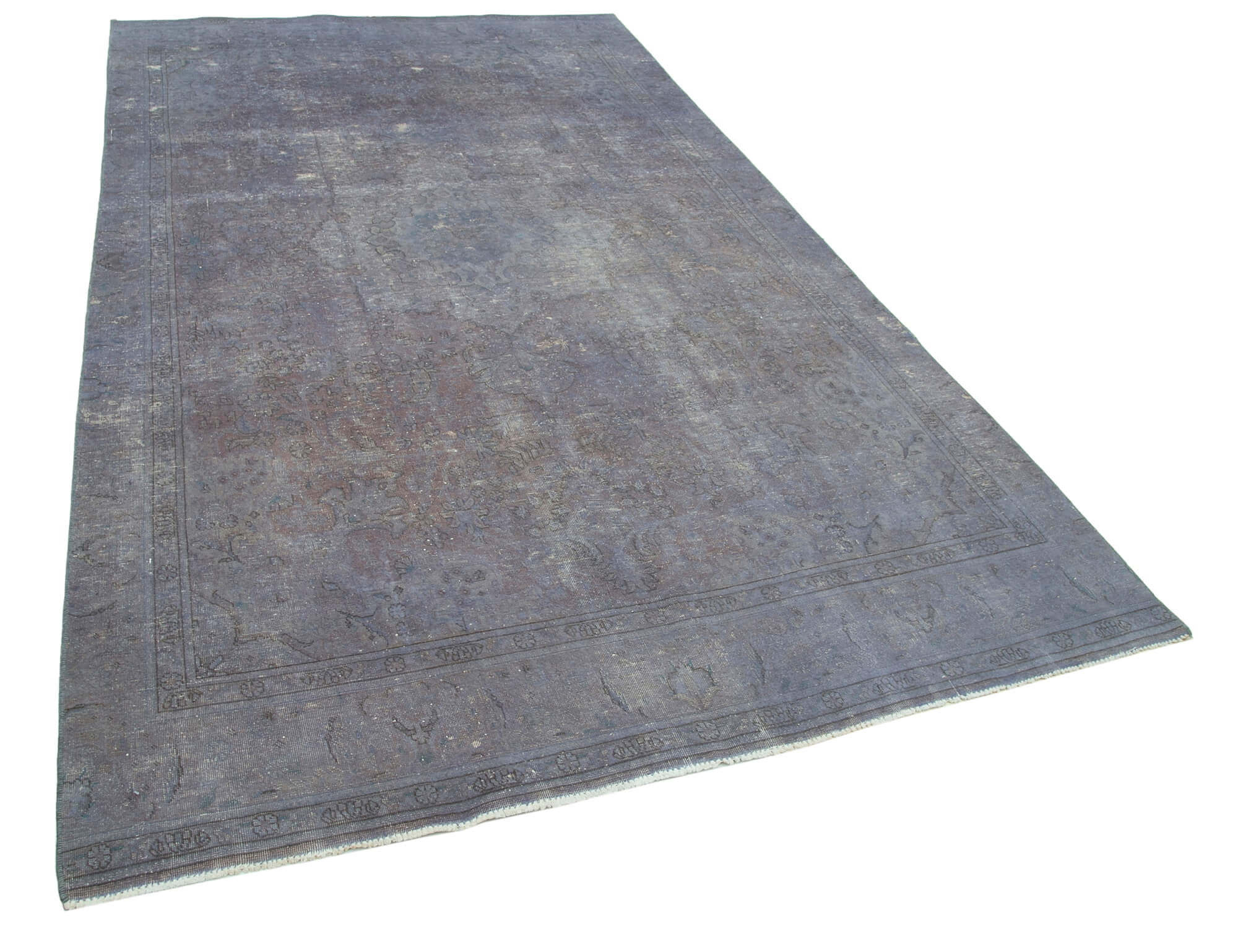 Handmade Oriental Overdyed 170 cm x 298 cm Purple Wool Carpet