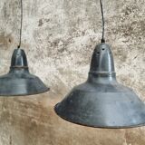 Set old enamel lamps factory lamps blue black