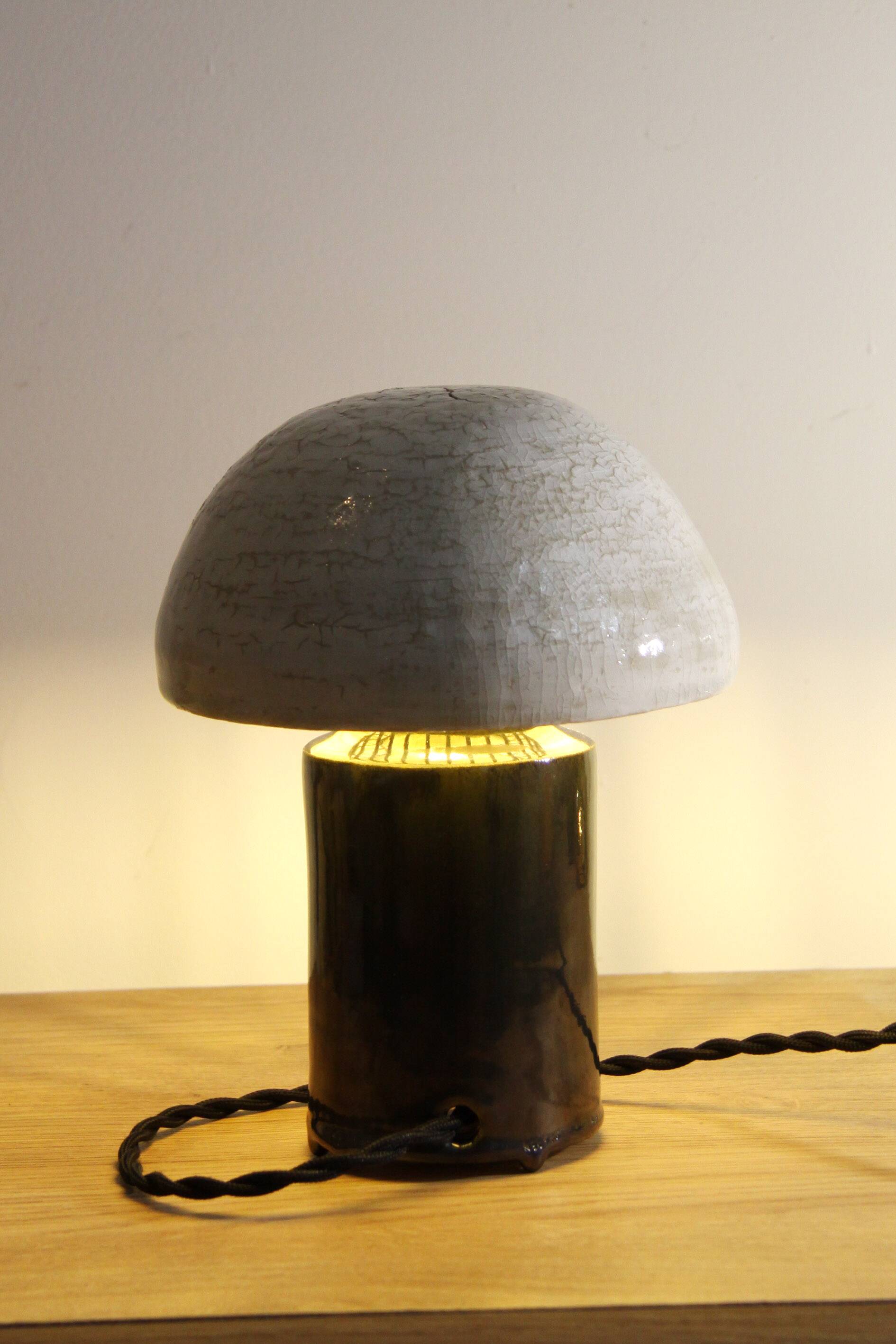 Ceramic mushroom lamp