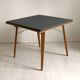 Table Basse Pliante "PLIDEAL" Hêtre & Simili-Cuir Années 50 Vintage