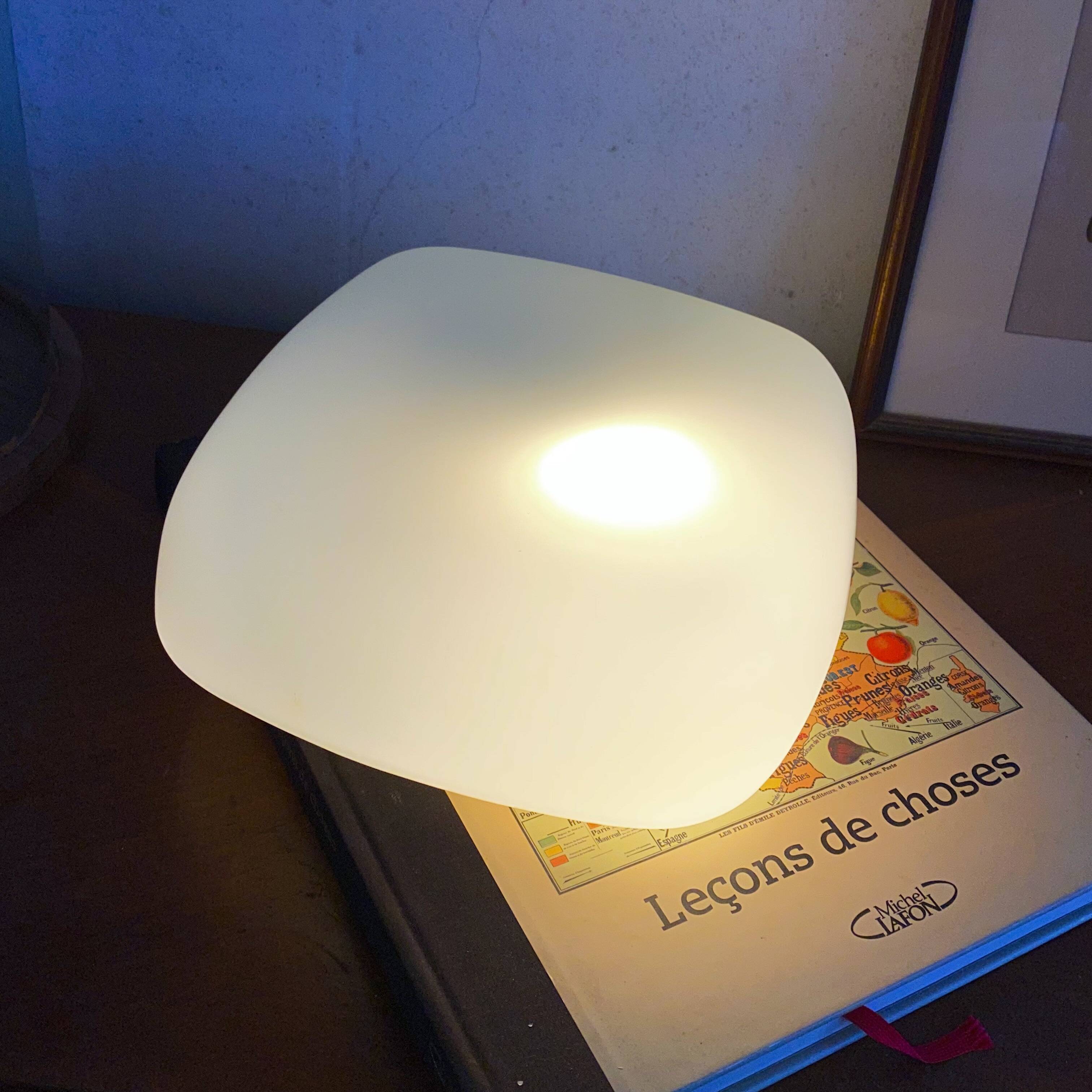 Ceiling light or square wall lamp 25 cm white glass
