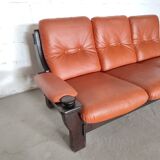 Brazilian brutalist leather sofa