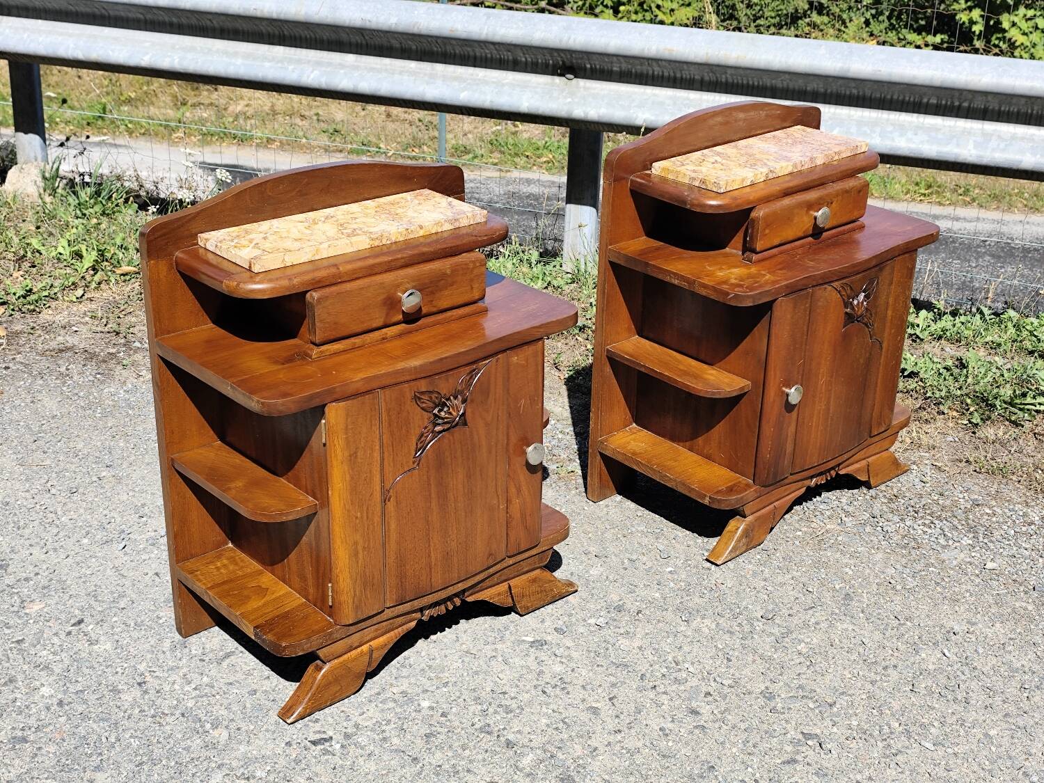 Paire de chevets bois année 50