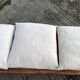Vintage Yew Wood Bench with 3 Cushions