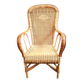 Fauteuil en osier rotin vintage pour adulte