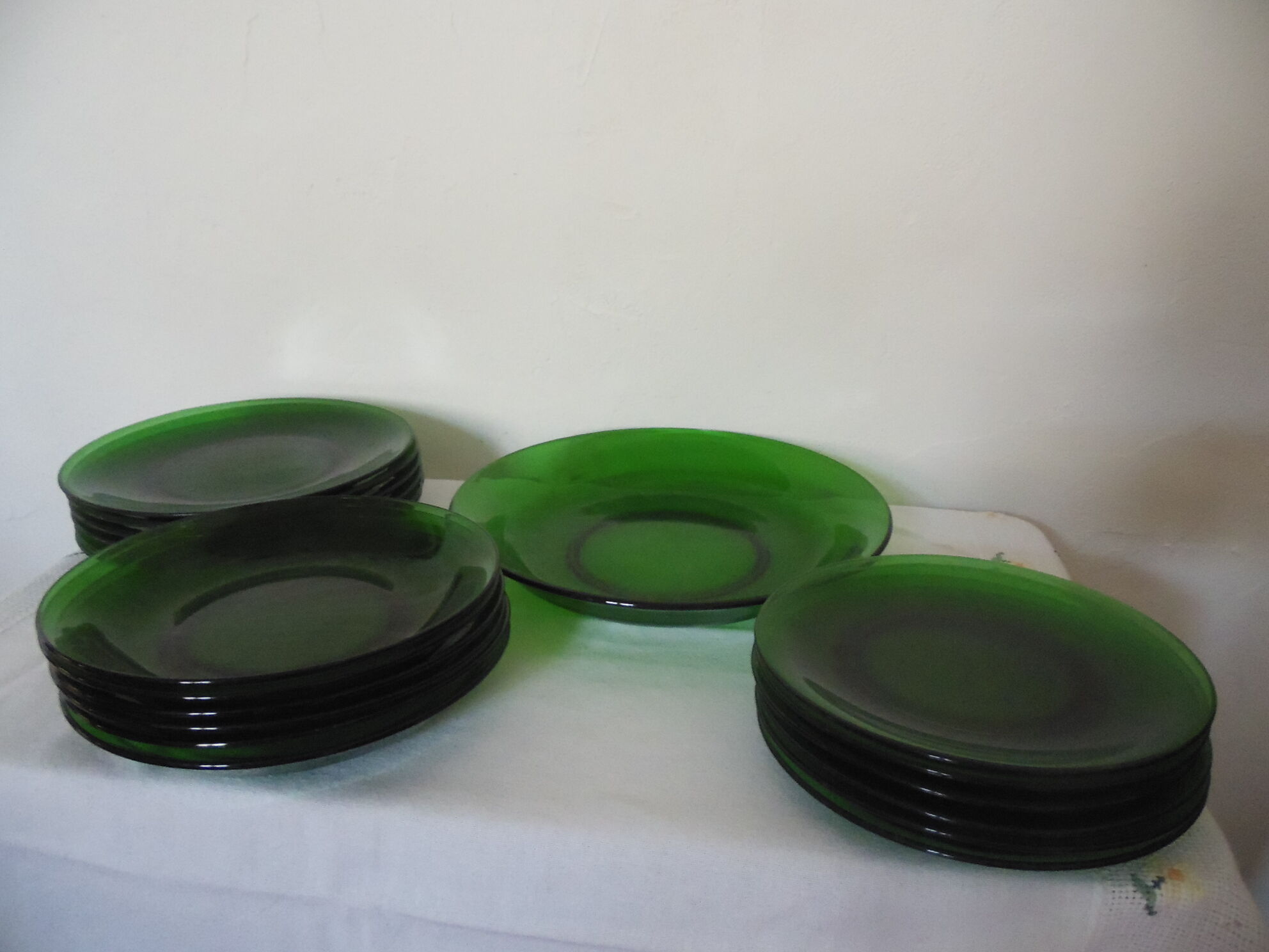 Service 19 pieces Vereco vert transparent