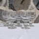 Set de 5 verres ronds à pied boule en verre