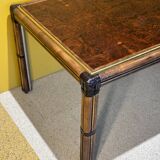 Bamboo And Burlwood Top Dining Table, Italy, 1970's