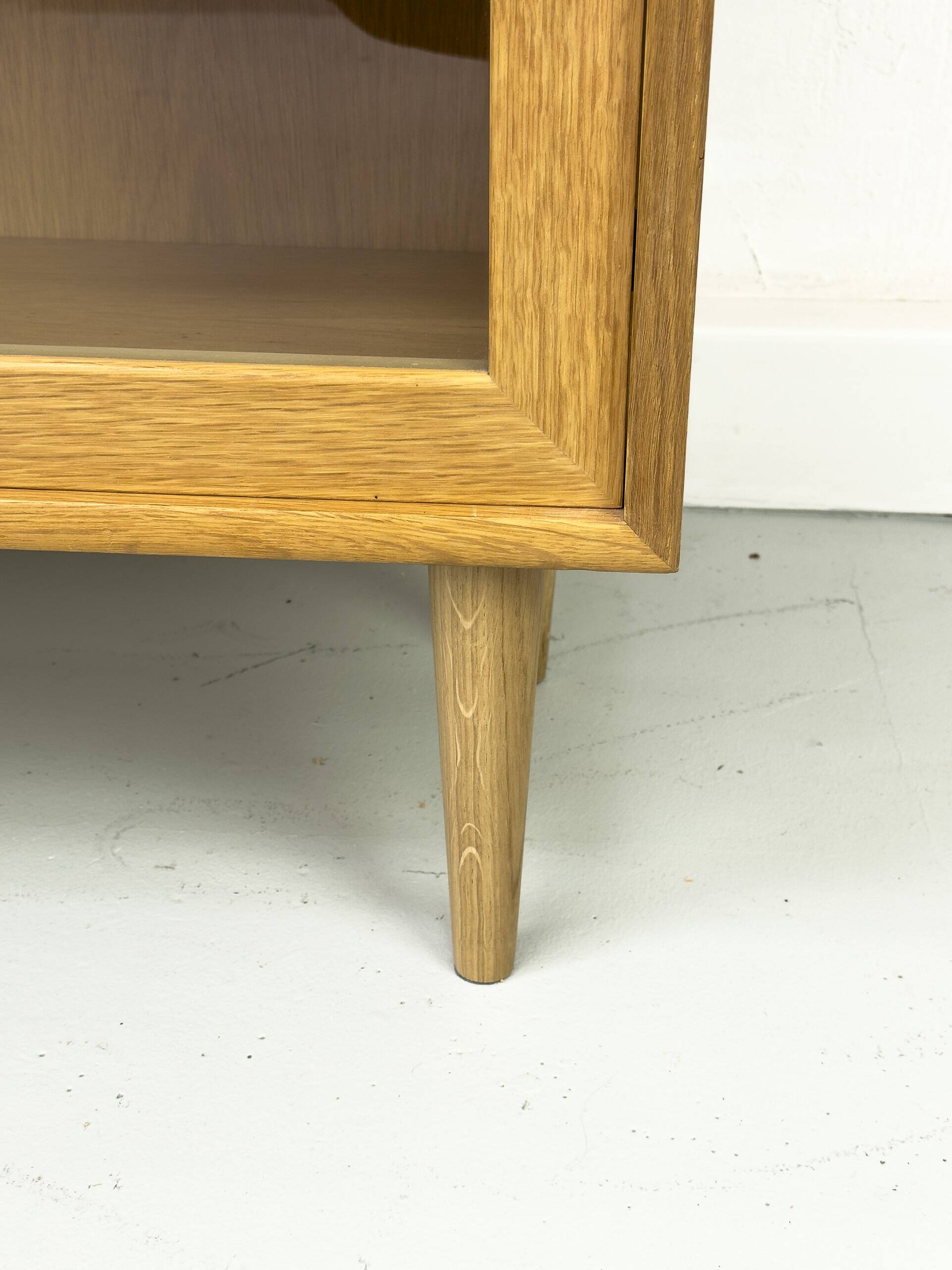 Mid Century Display Case in light oak by WK Möbel, 1970s