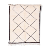 Moroccan Berber carpet handwoven wool + leather ottoman OFFERED