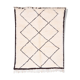 Moroccan Berber carpet handwoven wool + leather ottoman OFFERED