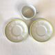 Apilco Bistro Pitcher and Cup Set, Antique White with Yellow and Green Trim
