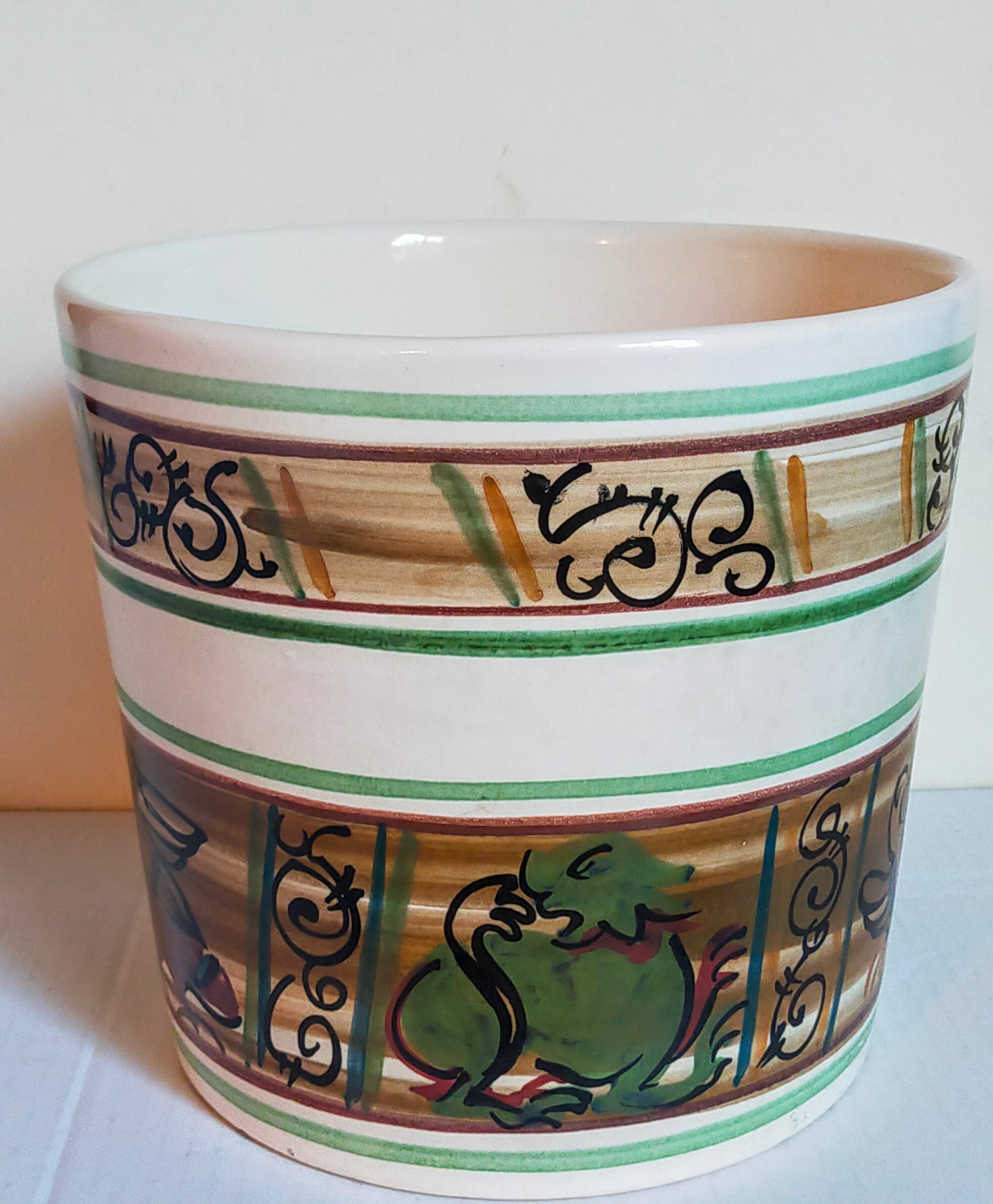 XXL ceramic planter from Saint-Pair-Sur-Mer from the NEUSTRICER earthenware factory, 1960s