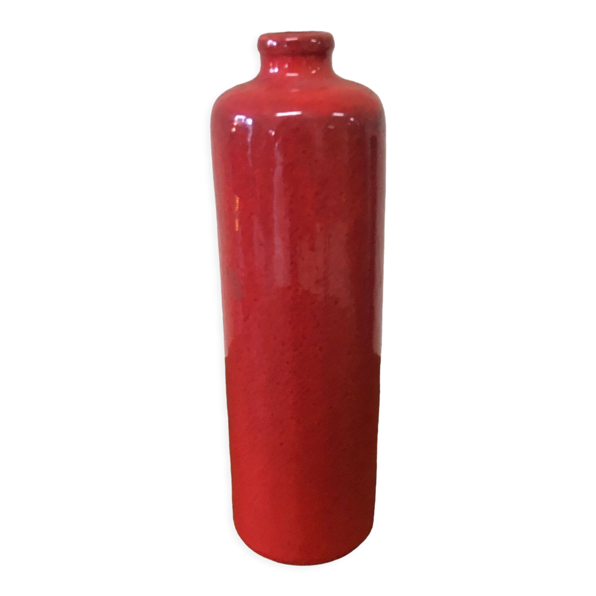 Red stoneware bottle vase - soliflore