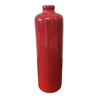 Red stoneware bottle vase - soliflore