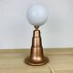 Lampe art déco conique cuivre et globe opaline
