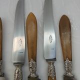 10 antique horn and steel knives