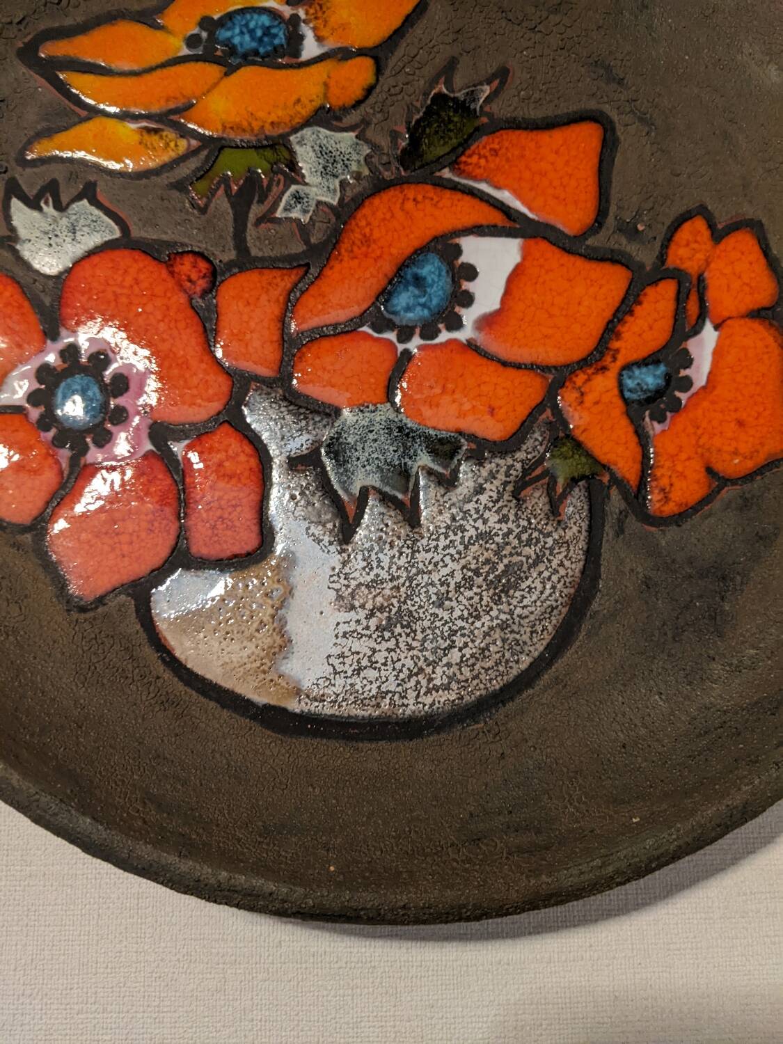 Decorative ceramic plate handmade country decoration