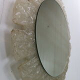 Egon hillebrand round acrylic illuminated mirror with lightening, 1970's germany