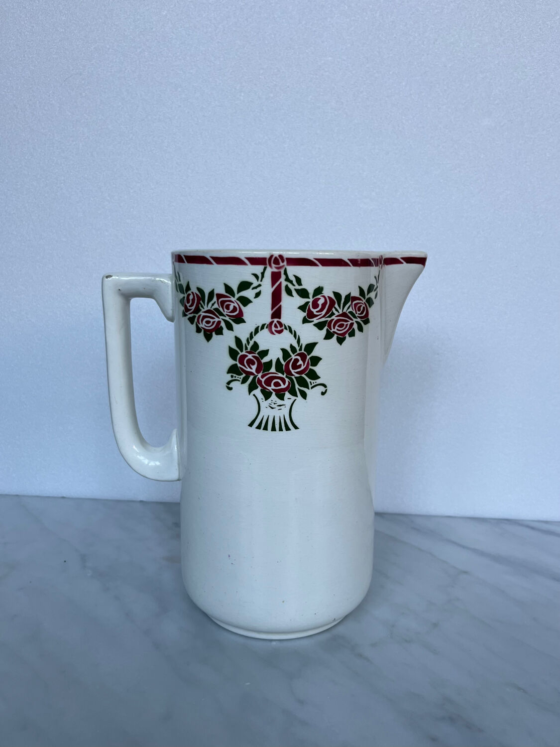 Large pitcher or antique vase Saint-Amand Balmoral model