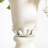 Painted metal flower and bird lamp base