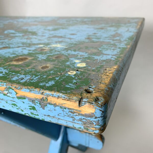 table en bois massif vintage, années 1910