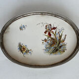 Small top in silver metal and earthenware