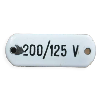 Industrial enamel plate 200 - 125 V