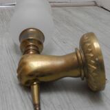 Pair of golden bronze flambeau sconces