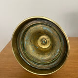 Antique brass push candle holder