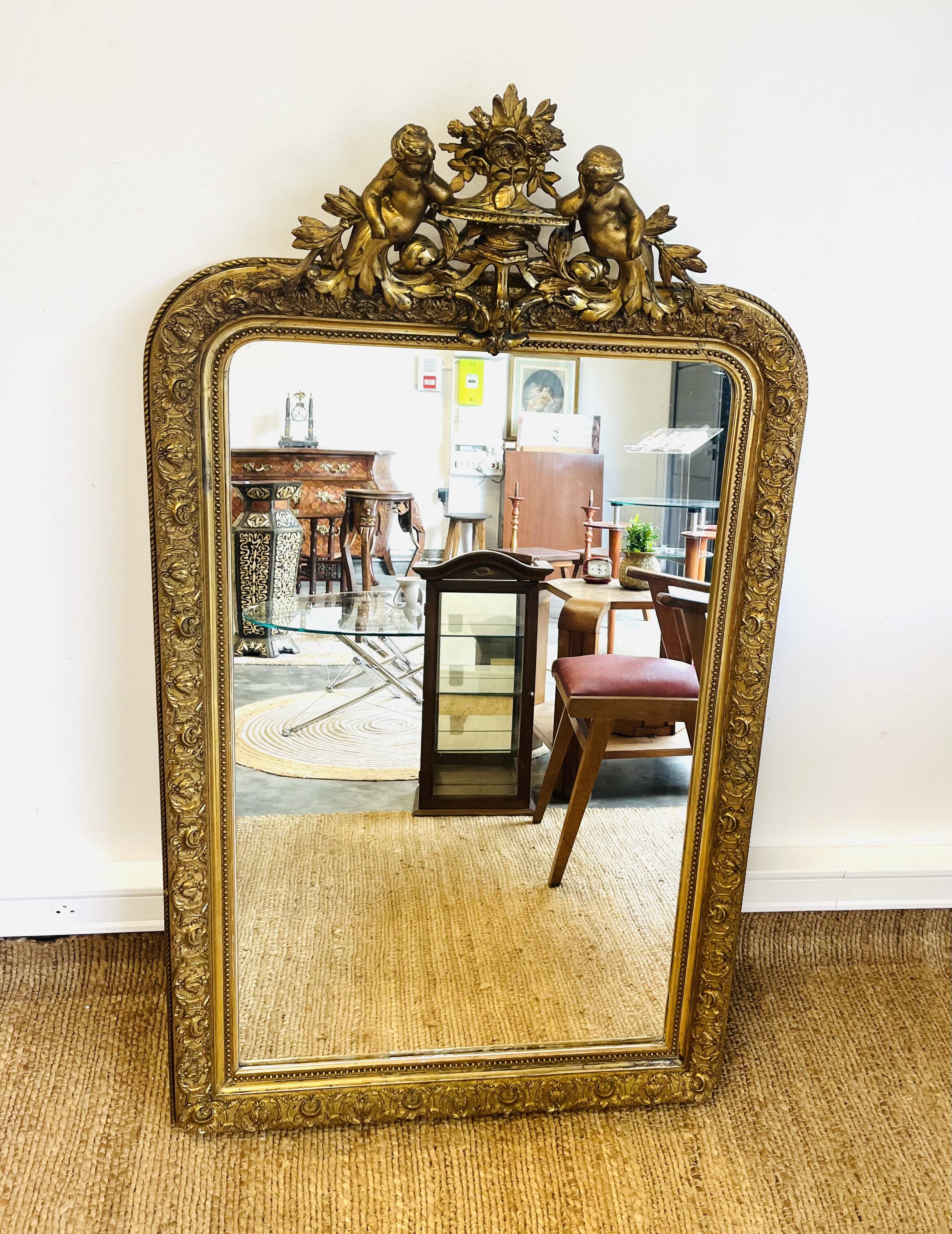 Large antique Louis-Philippe style mirror