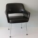 Modernist armrest chair, chrome and skai, Belgium 1960