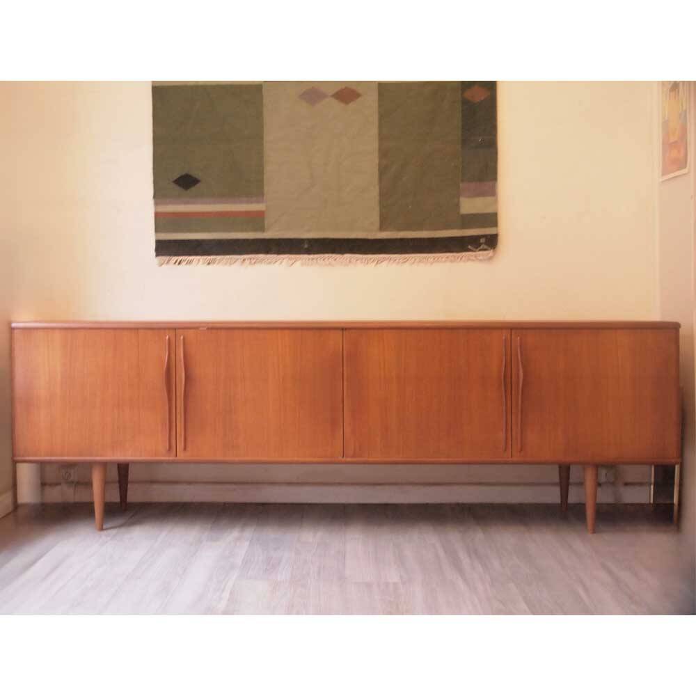 Vintage Scandinavian long sideboard