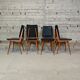 Set of 4 vintage chairs with tapered legs.