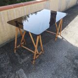 Glass desk 70s