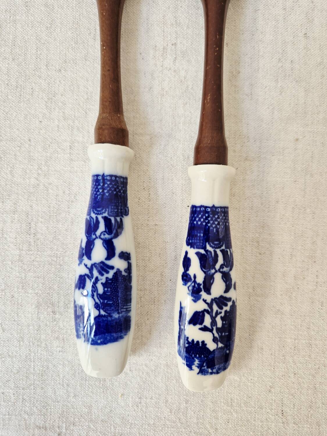 Japanese wooden and ceramic salad service, 1960