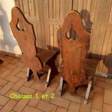 Lot of wooden mountain chairs, France 1950s