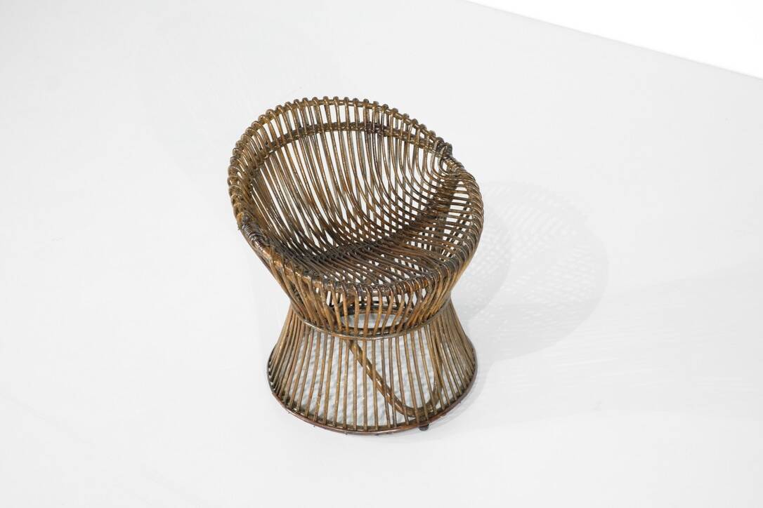 Rattan stool, Italy, 1960s.