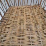 child's or doll's armchair in light woven wicker