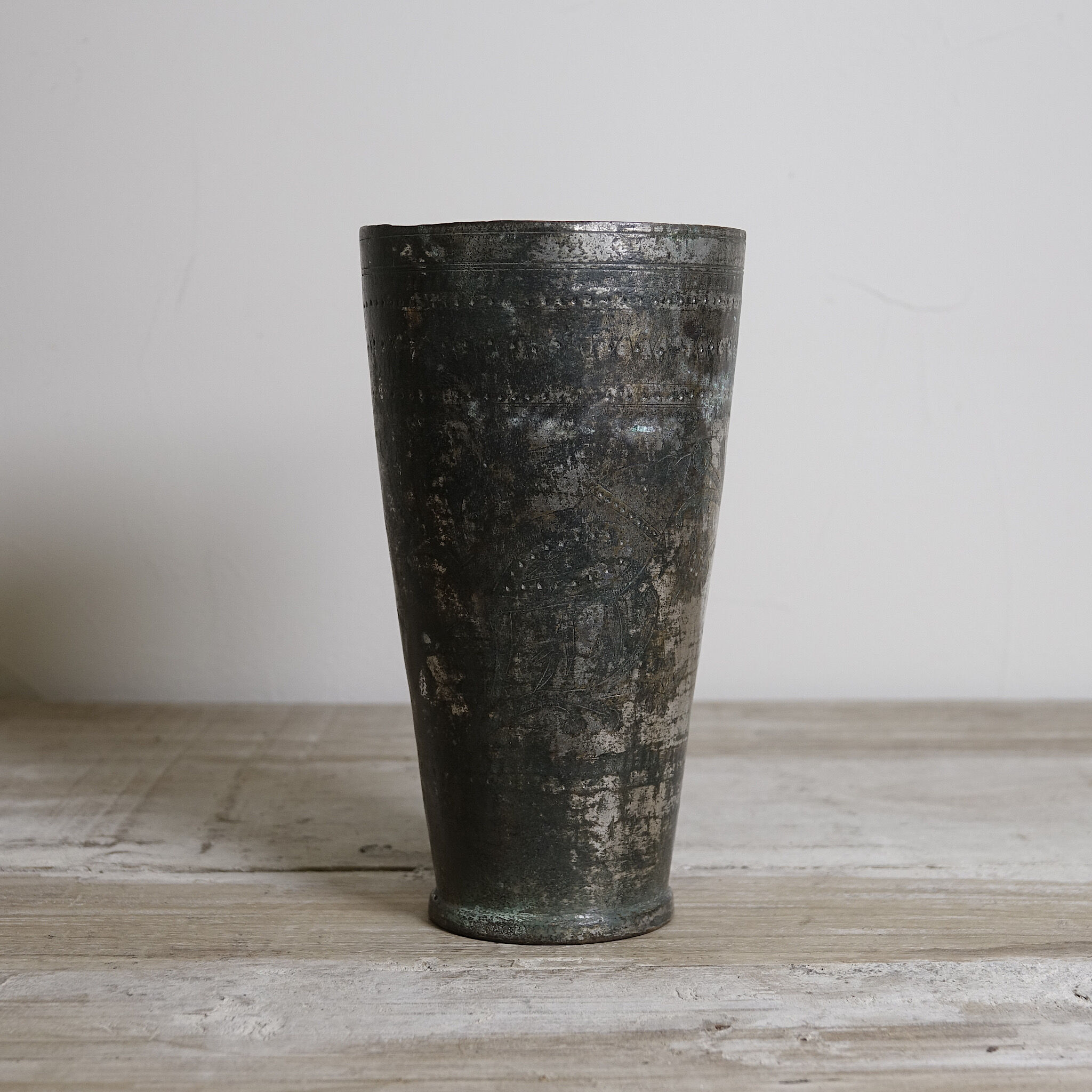 Antique brass lassi glass