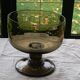 Coupe à fruits en verre soufflé brun la rochère France vintage